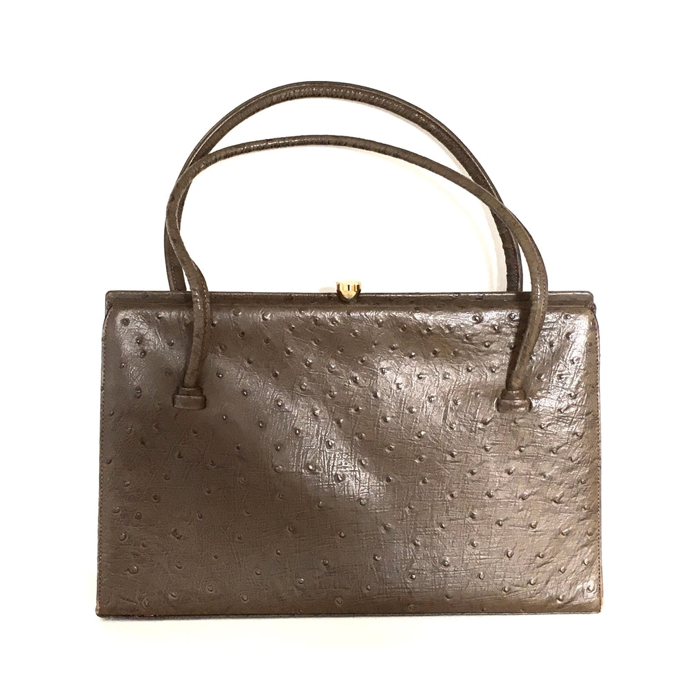 Sold at Auction: Faux Ostrich Leather Bag