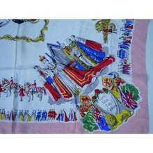 Load image into Gallery viewer, Large Scarf Commemorating The Coronation Of Queen Elizabeth II In 1953 In Vibrant Colours-Scarves-Brand Spanking Vintage
