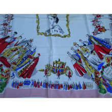 Load image into Gallery viewer, Large Scarf Commemorating The Coronation Of Queen Elizabeth II In 1953 In Vibrant Colours-Scarves-Brand Spanking Vintage
