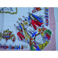 Load image into Gallery viewer, Large Scarf Commemorating The Coronation Of Queen Elizabeth II In 1953 In Vibrant Colours-Scarves-Brand Spanking Vintage
