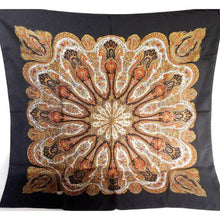Load image into Gallery viewer, Liberty Of London Silk Scarf In Black And Gold Paisley Design-Scarves-Brand Spanking Vintage
