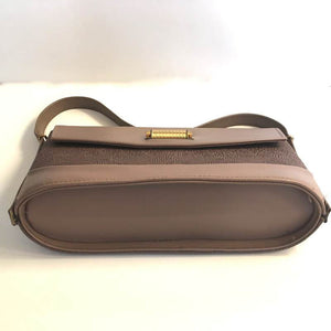 Vintage 1940s/1950s Handbag In Faux Leather, Vegan, Attached Coin Purse, Original Mirror And Gilt Clasp In Taupe In Excellent Condition-Vintage Handbag, Kelly Bag-Brand Spanking Vintage