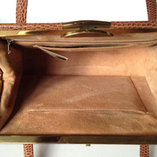 Load image into Gallery viewer, SOLD Vintage 50s Caramel Lizard Skin Bag By Fassbender Made In England-Vintage Handbag, Exotic Skins-Brand Spanking Vintage
