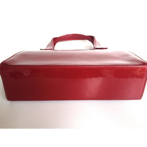 Vintage 50s/60s Cherry Red Patent Leather Bag By Holmes Of Norwich-Vintage Handbag, Kelly Bag-Brand Spanking Vintage