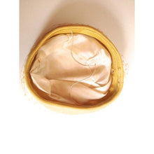 Load image into Gallery viewer, Vintage 50s Elegant Mustard/Yellow Pillbox Hat w/ Net And Bow To The Top-Accessories, For Her-Brand Spanking Vintage
