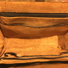 Load image into Gallery viewer, Vintage 50s Glamorous Large Glossy Black Crocodile Skin Handbag/Evening Bag w/ Elegant Gilt/Metal Curved Top Bar-Vintage Handbag, Exotic Skins-Brand Spanking Vintage
