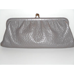 Vintage 50s Taupe Leather Clutch Bag by Freedex For Boots-Vintage Handbag, Clutch Bag-Brand Spanking Vintage