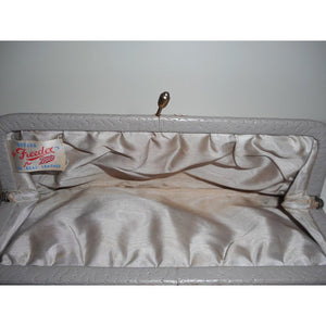 Vintage 50s Taupe Leather Clutch Bag by Freedex For Boots-Vintage Handbag, Clutch Bag-Brand Spanking Vintage