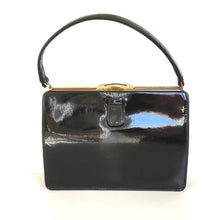 Load image into Gallery viewer, Vintage 50s/60s Black Patent Leather Tab Front Bag By Widegate-Vintage Handbag, Kelly Bag-Brand Spanking Vintage
