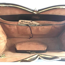 Load image into Gallery viewer, SOLD Vintage 50s/60s bag by Waldybag In Rich Dark Brown Calf Leather w/ Matching Suede Coin Purse And Mirror-Vintage Handbag, Kelly Bag-Brand Spanking Vintage
