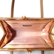 Load image into Gallery viewer, Vintage 50s/60s Small And Dainty Bag In Mink Mottled Patent Leather w/ Silk Lining, Matching Silk Coin Purse And Faux Pearl Clasp-Vintage Handbag, Kelly Bag-Brand Spanking Vintage
