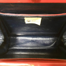 Load image into Gallery viewer, Vintage 60s Dainty Little Red Python Snakeskin Handbag w/ Navy Leather Lining By Wiklorbag-Vintage Handbag, Exotic Skins-Brand Spanking Vintage
