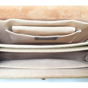 SOLD Vintage 60s Exquisite Taupe Leather Handbag w/ Padlock And Mirror Wallet By Lederer For Russell & Bromley-Vintage Handbag, Kelly Bag-Brand Spanking Vintage
