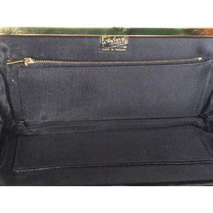 Vintage 60s/70s Black Patent Leather Clutch Day/Evening Bag By Ackery Of London-Vintage Handbag, Clutch Bag-Brand Spanking Vintage
