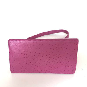 Vintage 70s Pink Leather Tiny Bag, Top Handle Bag, w/ Lift Up Double Gilt Clasp, In Faux Ostrich Leather And Suede Lining By Degree-Vintage Handbag, Kelly Bag-Brand Spanking Vintage