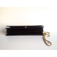 Load image into Gallery viewer, Vintage 70s Slim Chocolate Brown Alligator Skin Clutch/Chain Handle Bag Made In Spain-Vintage Handbag, Exotic Skins-Brand Spanking Vintage

