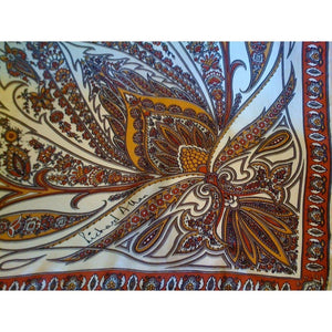 Vintage Collectable Silk Scarf By Richard Allan In Rust And Gold Paisley-Scarves-Brand Spanking Vintage