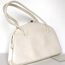 Load image into Gallery viewer, Vintage Elegant Winter White Leather Twin Handled Bag By Waldybag Made in Engand-Vintage Handbag, Kelly Bag-Brand Spanking Vintage
