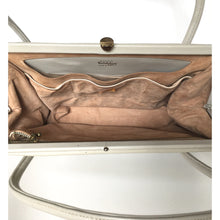 Load image into Gallery viewer, SOLD Vintage leather bag In Classic Twin Handled Bag by Waldybag In Stone/Beige Leather w/ Matching Purse And Original Mirror-Vintage Handbag, Kelly Bag-Brand Spanking Vintage

