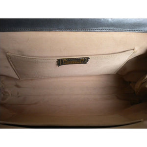 Vintage Handbag In Gunmetal Grey Leather w/ Matching Leather Coin Purse By Widegate-Vintage Handbag, Kelly Bag-Brand Spanking Vintage