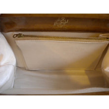 Load image into Gallery viewer, Vintage Holmes Of Norwich Gold/Mustard Mottled Patent Leather Twin Handled Bag-Vintage Handbag, Kelly Bag-Brand Spanking Vintage
