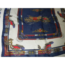 Load image into Gallery viewer, Vintage Large Silk Scarf w/ Classic Carriages Design-Scarves-Brand Spanking Vintage
