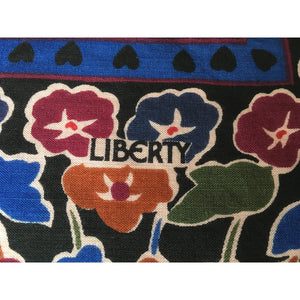 Vintage Liberty large varuna wool shawl, wrap, scarf in rich mulberry, green, rust and blue-Scarves-Brand Spanking Vintage