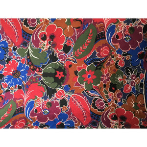 Vintage Liberty large varuna wool shawl, wrap, scarf in rich mulberry, green, rust and blue-Scarves-Brand Spanking Vintage