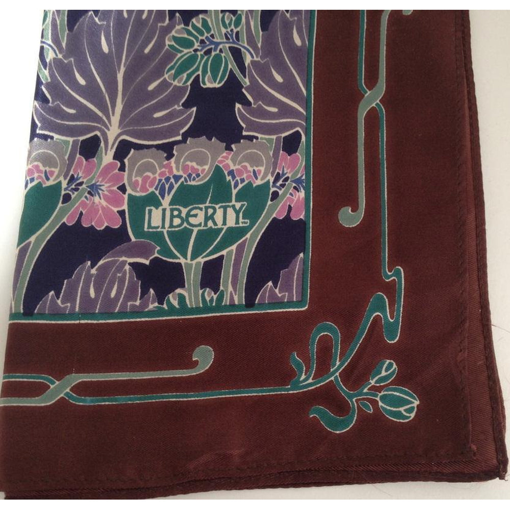 Vintage Liberty Of London Silk Scarf In Striking Art Nouveau Design-Scarves-Brand Spanking Vintage