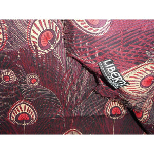 Vintage Liberty Of London Varuna Wool Wrap/Shawl In Sought After "Hera' Design In Red, Black And Cream-Scarves-Brand Spanking Vintage