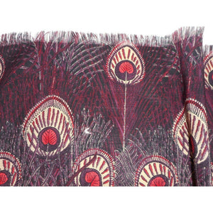 Vintage Liberty Of London Varuna Wool Wrap/Shawl In Sought After "Hera' Design In Red, Black And Cream-Scarves-Brand Spanking Vintage