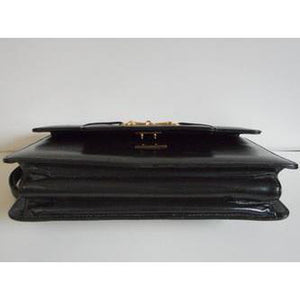 Vintage Rich Brown Leather Hand/Shoulder Bag w/ Gilt 'Horse Bit' Detail by Eros-Vintage Handbag, Large Handbag-Brand Spanking Vintage