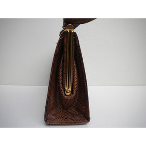 Vintage Richard Lightstone Lizard Skin Classic Ladylike Bag-Vintage Handbag, Exotic Skins-Brand Spanking Vintage