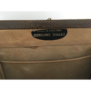 Vintage Small And Dainty Snakeskin Clutch/Chain Bag In Starburst Design-Vintage Handbag, Exotic Skins-Brand Spanking Vintage