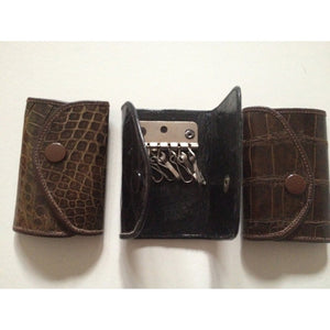 Vintage Unused Crocodile Skin And Leather Key Wallets In Brown Or Black-Accessories, For Him-Brand Spanking Vintage