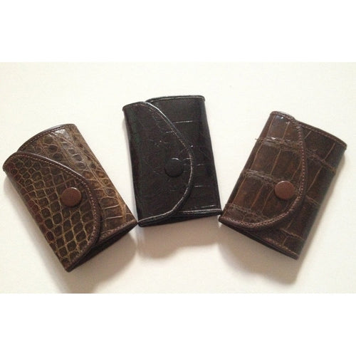 Vintage Unused Crocodile Skin And Leather Key Wallets In Brown Or Black-Accessories, For Him-Brand Spanking Vintage