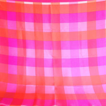 Load image into Gallery viewer, Vintage Unused Silk Scarf In Shocking Pink And Orange Checkerboard Design By Echo-Scarves-Brand Spanking Vintage
